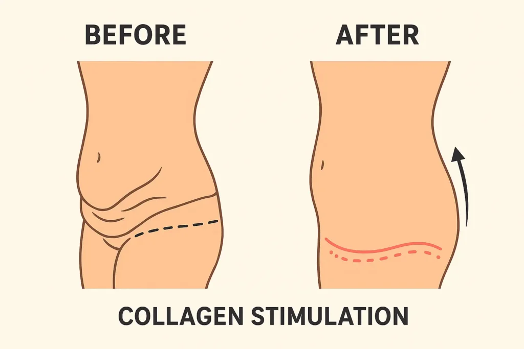 Before and after results for sagging skin after weight loss injections Peak Dale